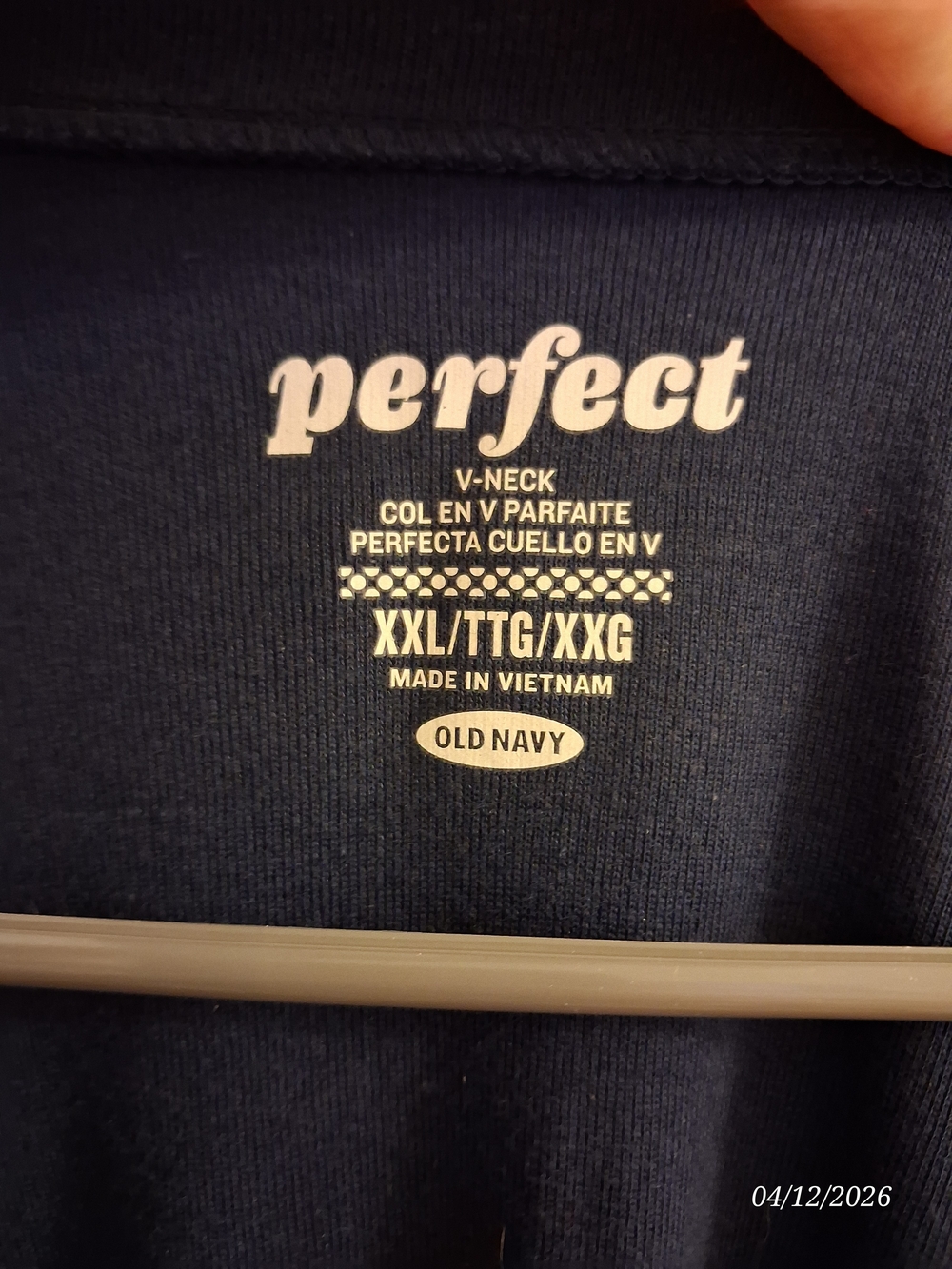 Old Navy Navy V-Neck Long Sleeve Tee - Picture 3 of 3